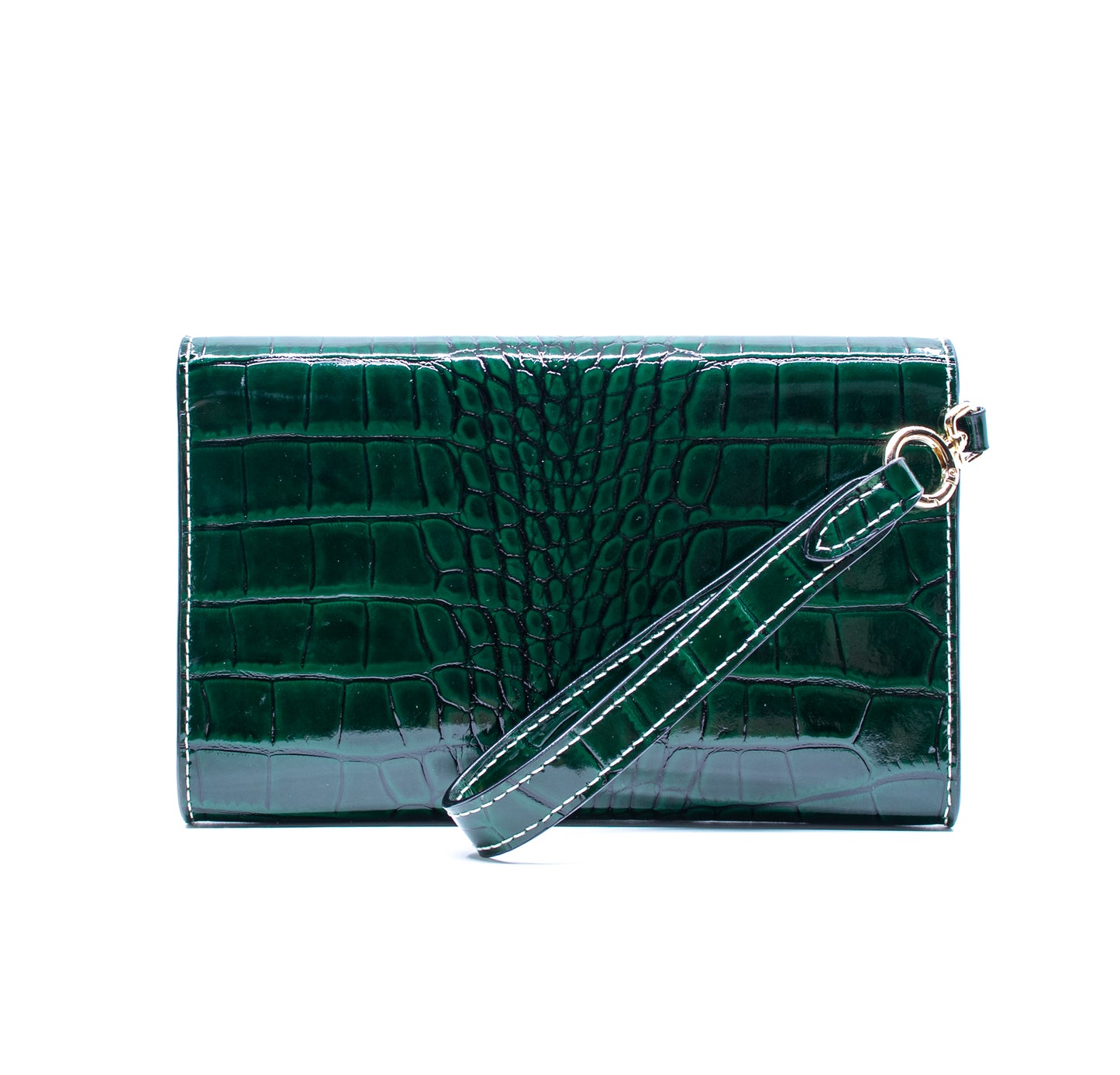 The Juman clutch - Green Croc Leather
