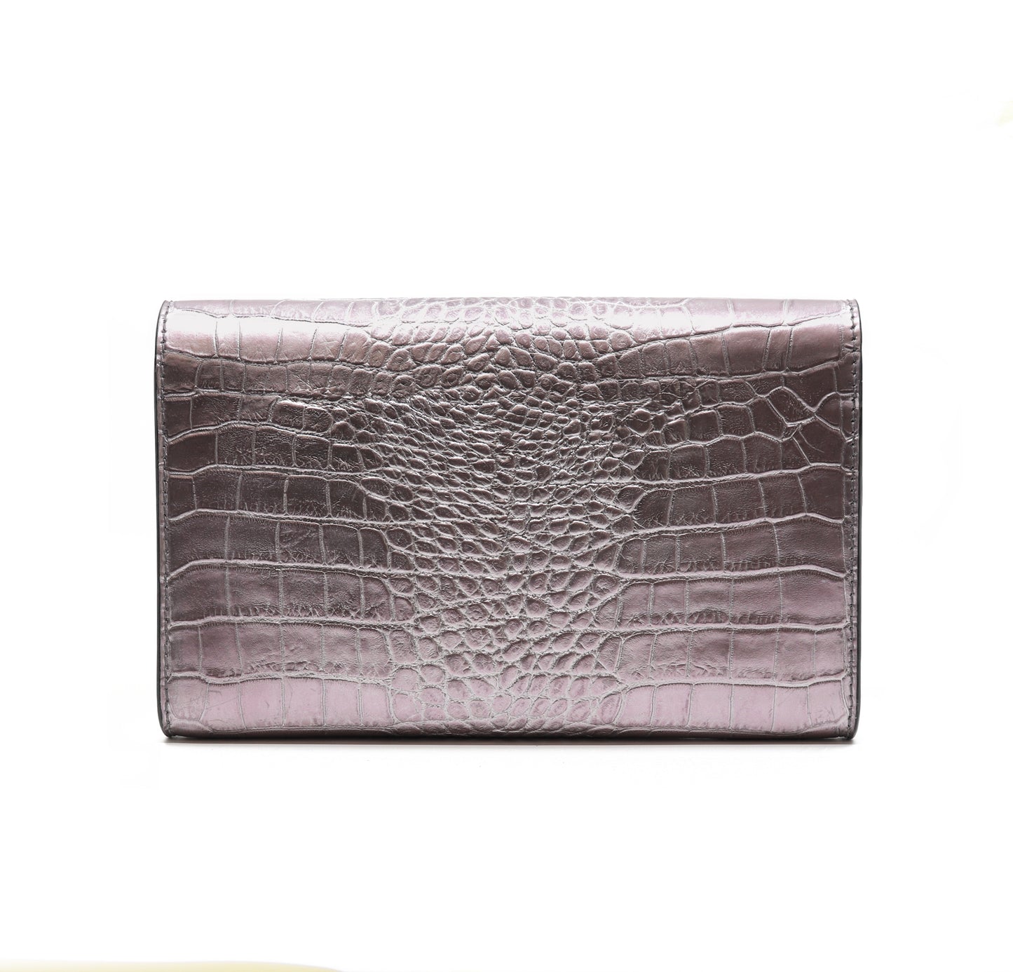 The Juman clutch - Silver croco leather