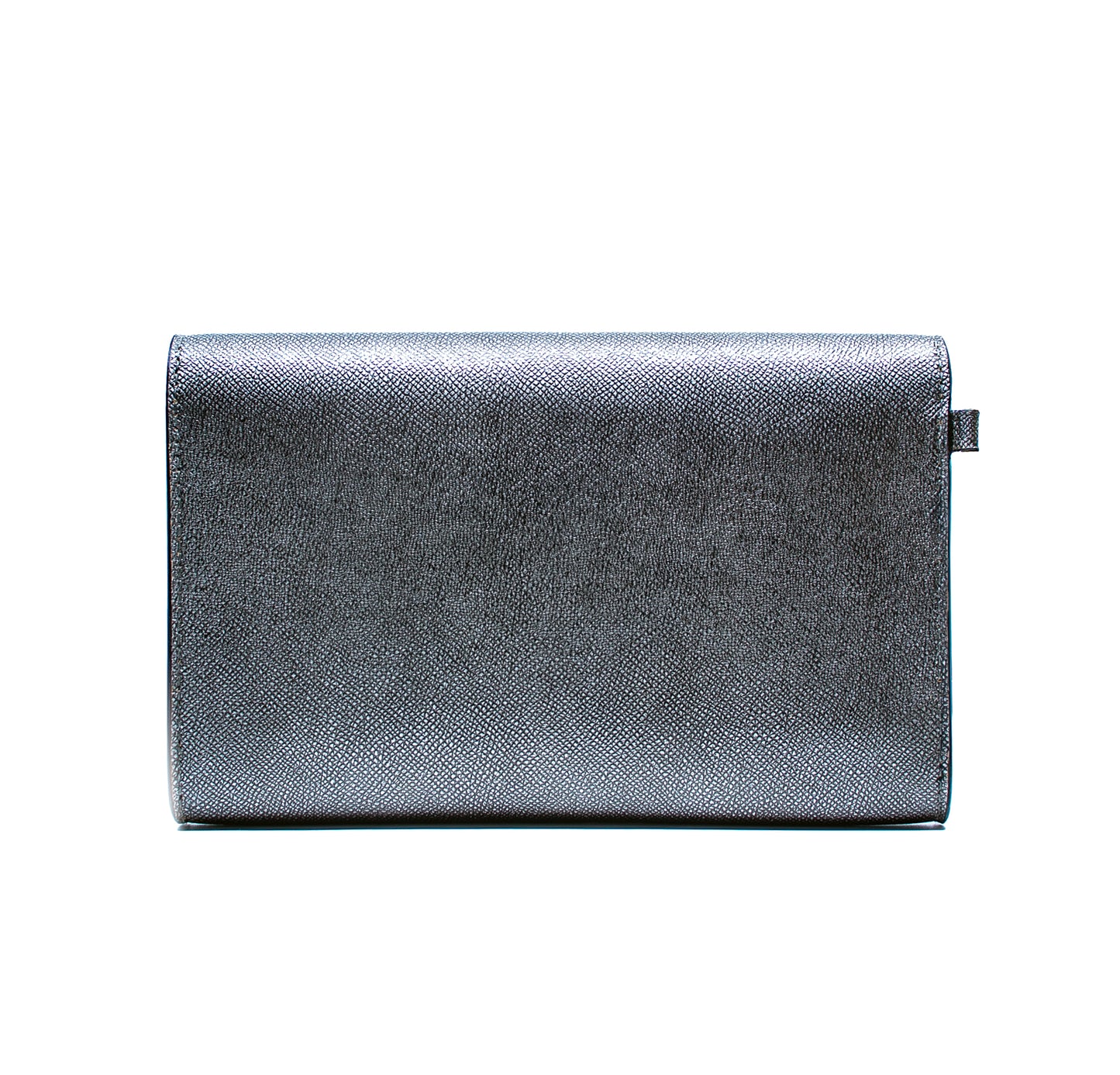 The Juman clutch - Dark Silver Pebbled Leather