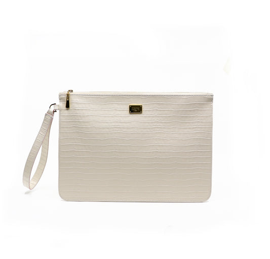The Office Pouch - White croc